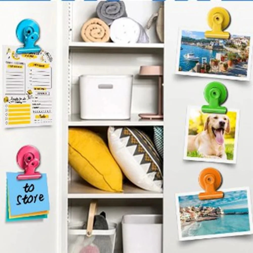 4pcs Magnetic Clips Set Strong Refrigerator Magnets for Notes and Photos