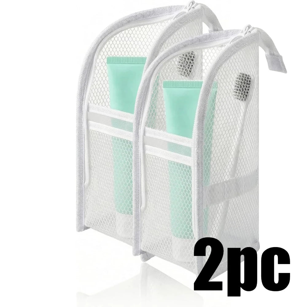 Portable Mesh Travel Toiletry Bag Makeup Organizer Pouch for Cosmetics