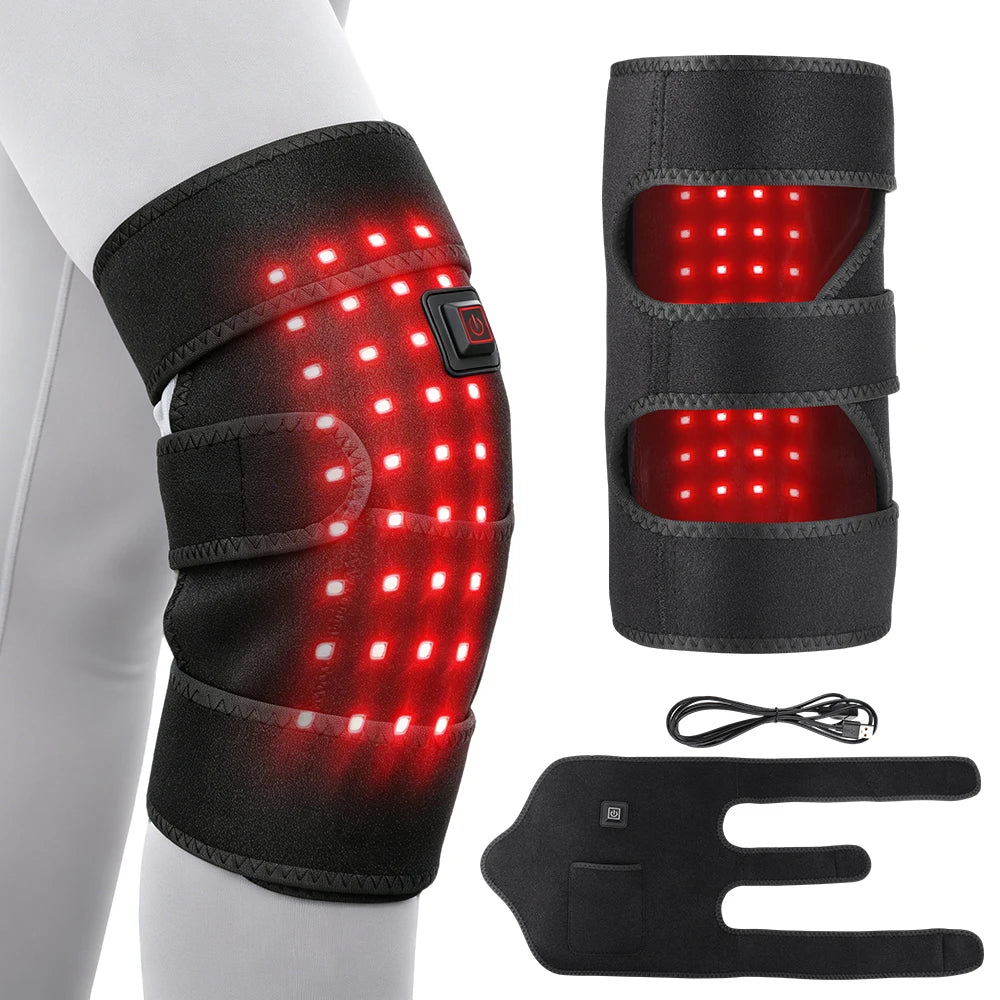 Red Light Knee Wrap Heated Brace USB Electric Pad - 16