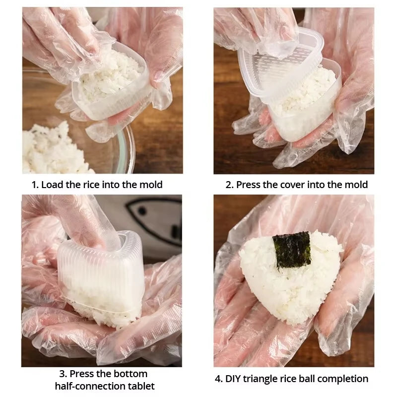 2pc Triangle Sushi Onigiri Mold Set Rice Ball Press Maker Bento Tool