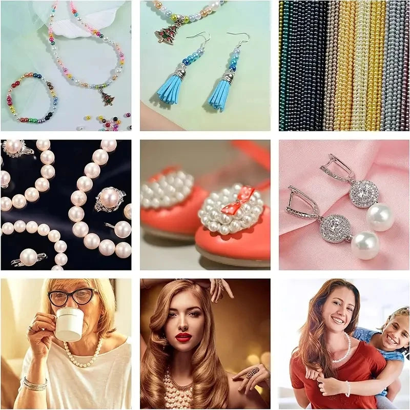 1960pcs 6mm Pearl Beads Kit 28 Color Loose Beads for Jewelry Making