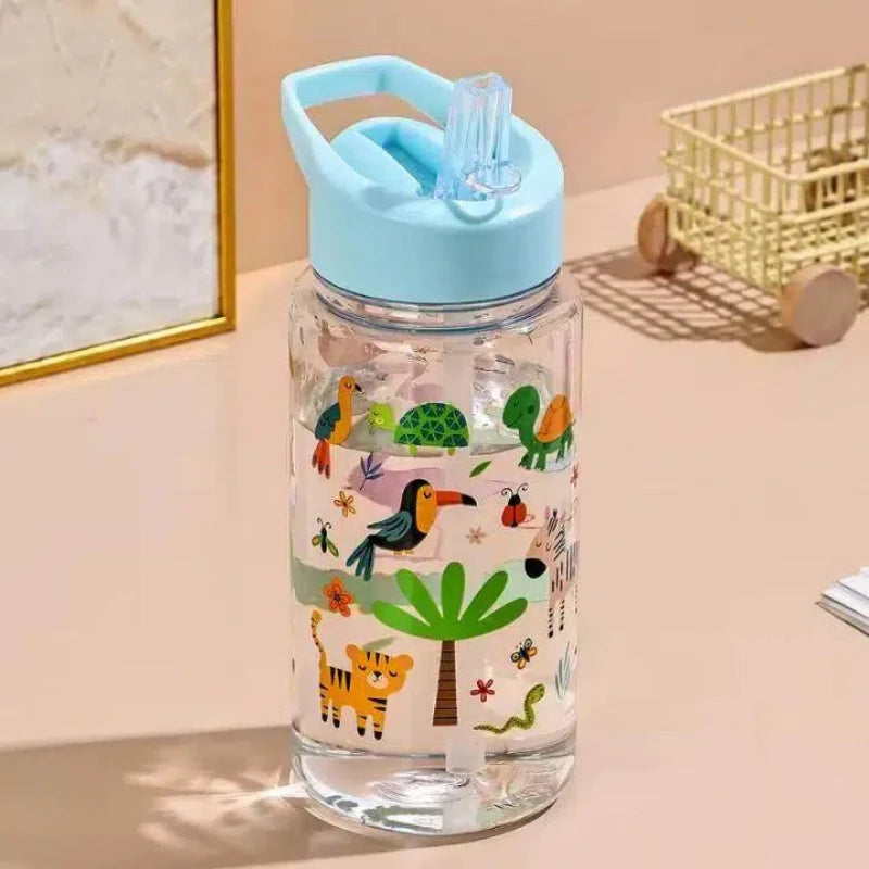 500ml Cute Dinosaur Straw Water Bottle Portable BPA Free Travel Cup - 11