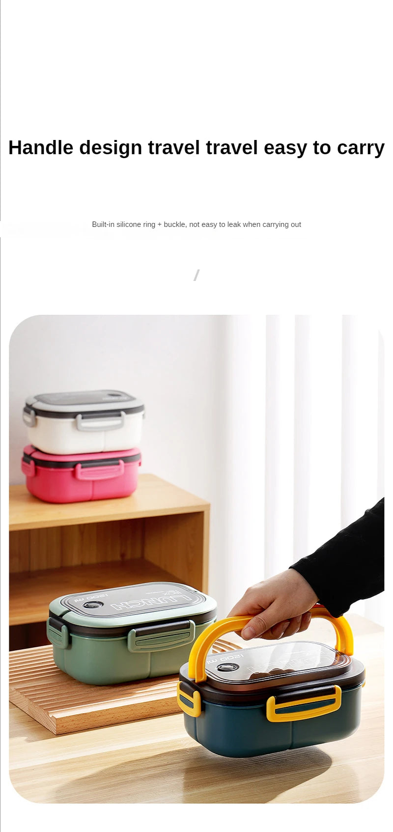 1200ML 2-Layer Bento Lunch Box Portable Leakproof Food Container - 11