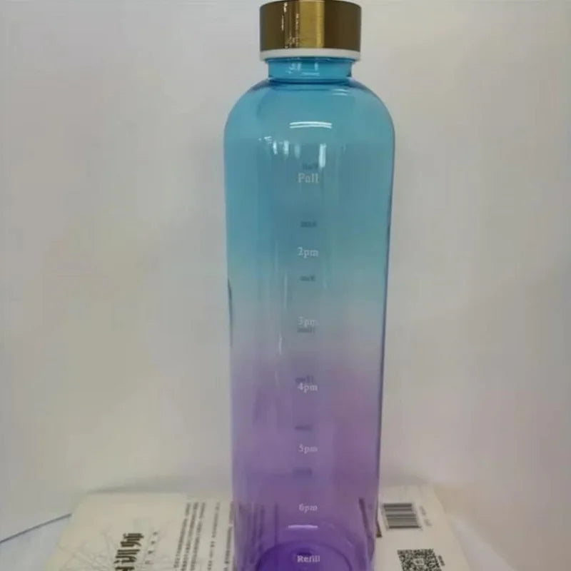 1000ml Motivational Water Bottle with Time Marker Leakproof Sport Jug - 16