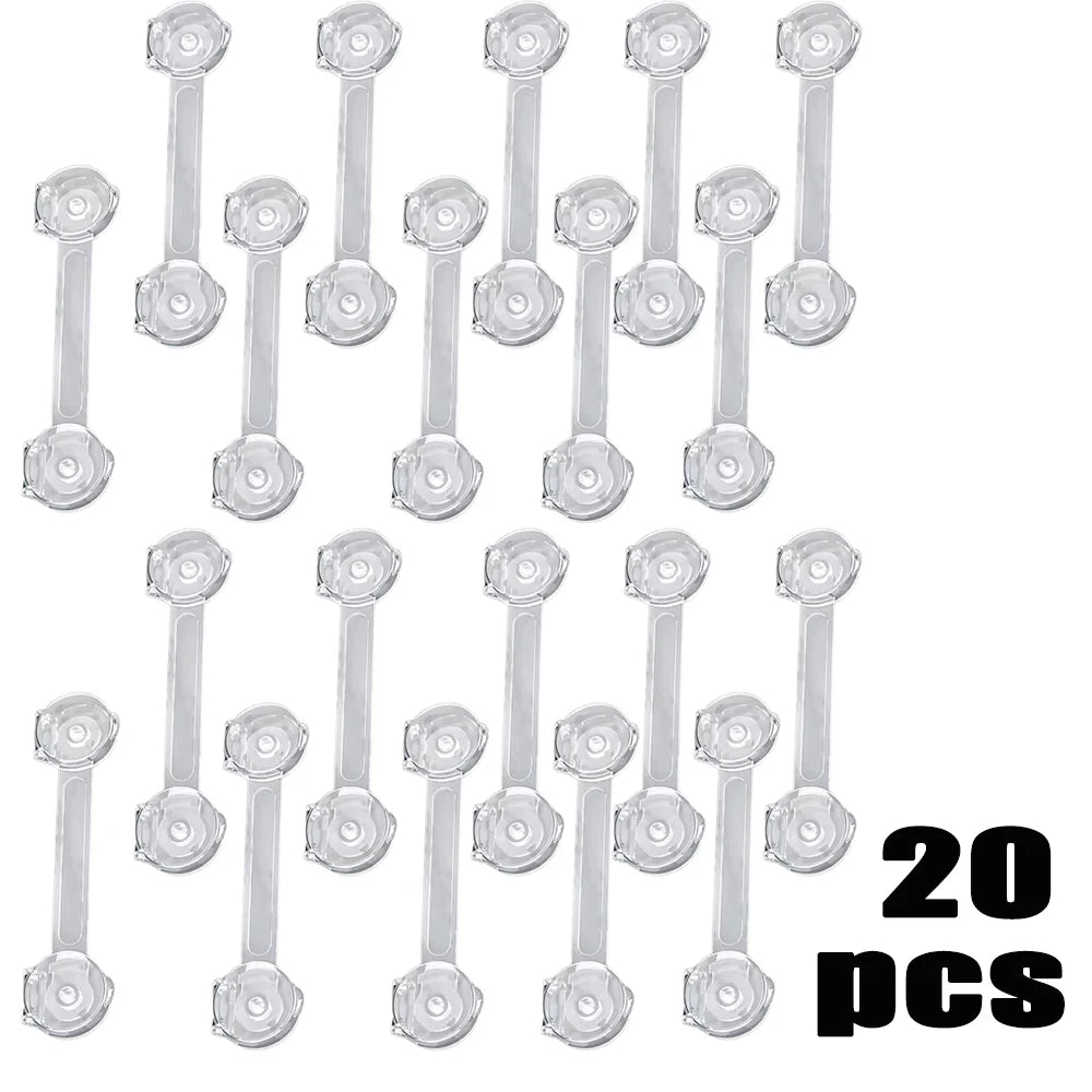 Child Safety Cabinet Locks Transparent Anti Pinch Strap Security Latches - 12