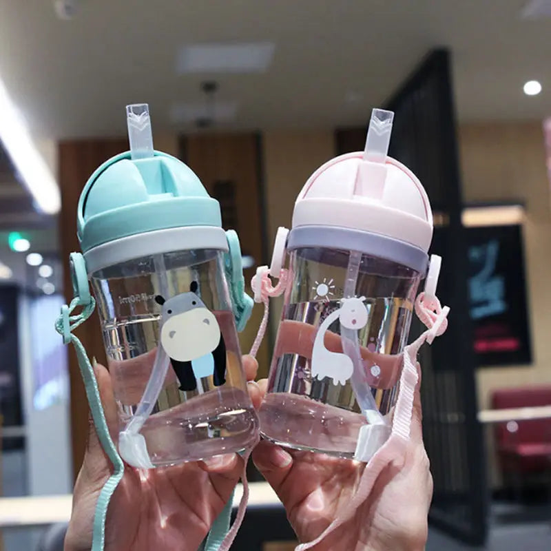 Kids 350ml Gravity Straw Cup Leakproof Training Feeding Bottle - 7