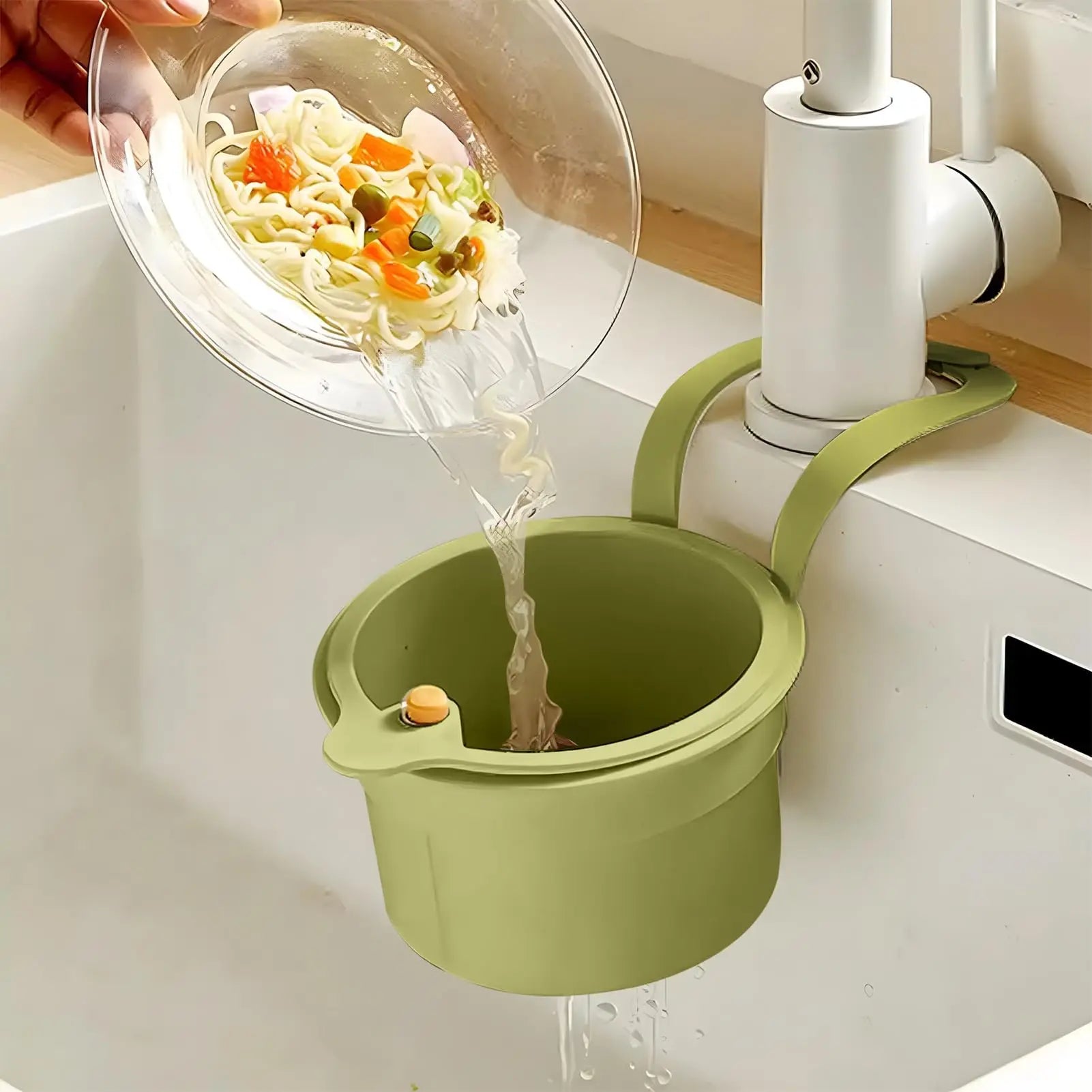 Kitchen Sink Hanging Strainer Basket Food Waste Catcher Filter Rack - 3