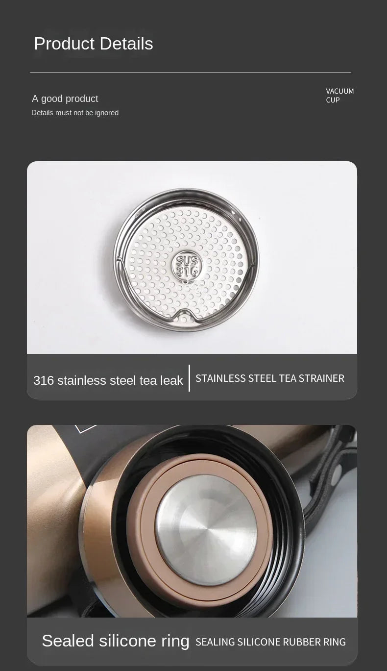 1L Stainless Steel Thermal Water Bottle Vacuum Insulated Travel Flask - 13