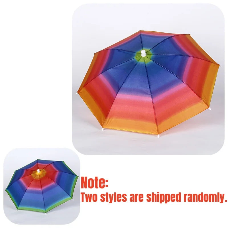 Hands Free Umbrella Hat Foldable Sun Rain Protection for Hiking Fishing