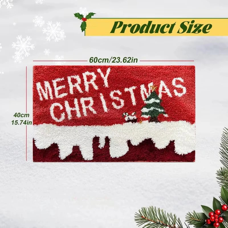 Christmas Door Mat Holiday Welcome Rug Non-Slip Festive Floor Decor