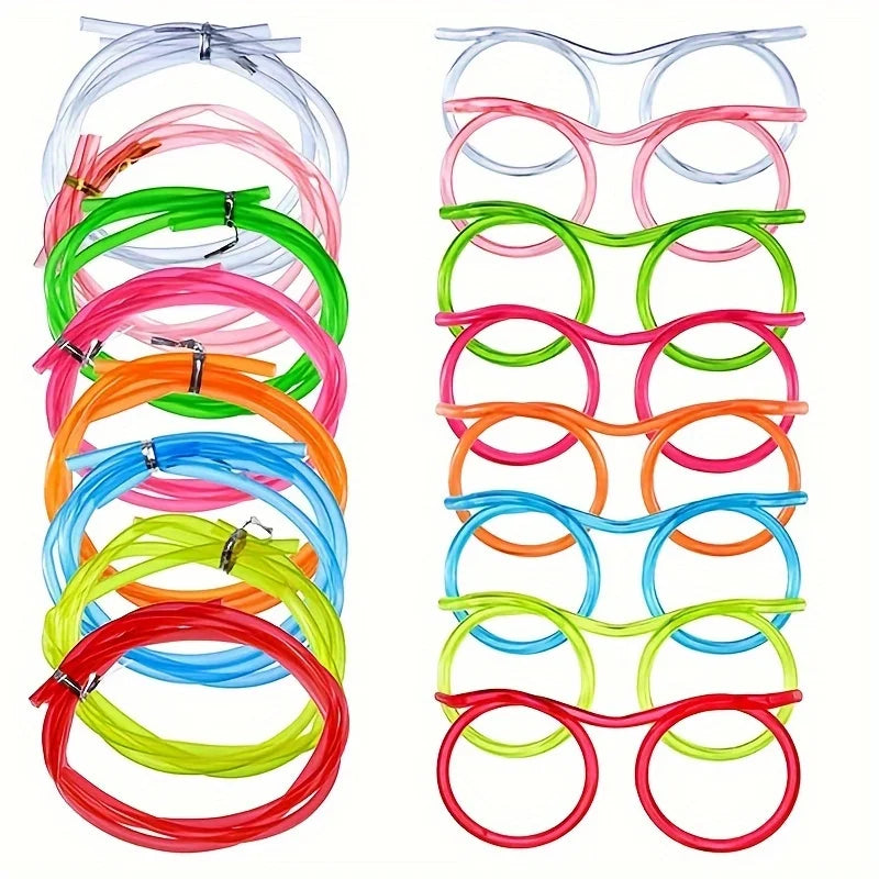 Funny Straw Glasses Creative Flexible Drinking Straws for Kids Party - 9