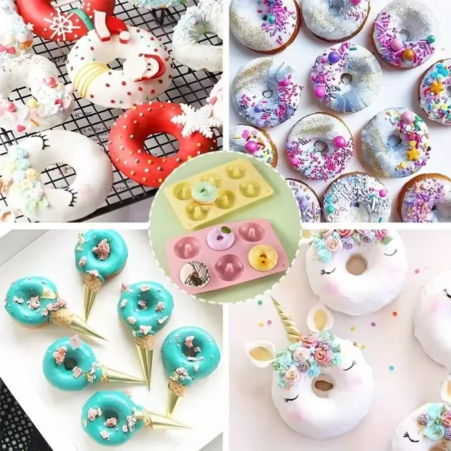 Silicone Donut Mold 6 Cavity Nonstick Baking Pan for Cakes and Pastries