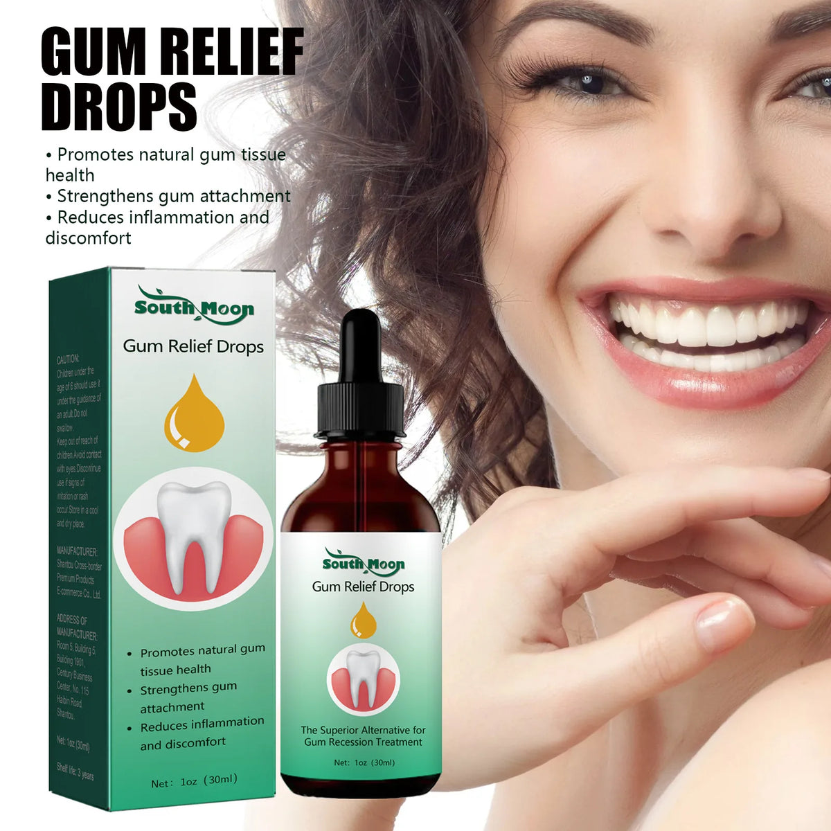 Toothache Relief Drops Plaque Stain Gum Pain Cure Oral Care