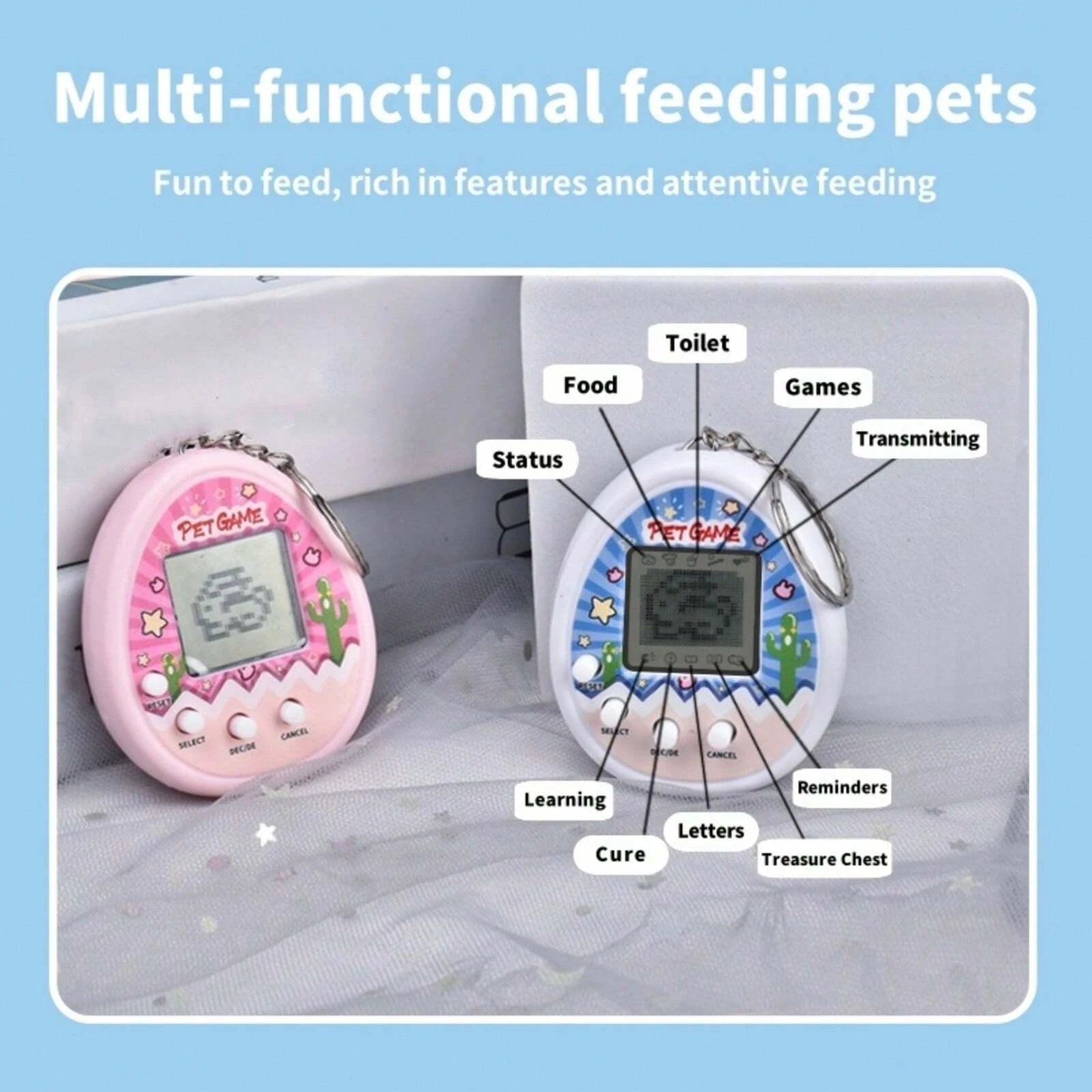 Electronic Virtual Pet Game Keychain Nostalgic Digital Animal Toy