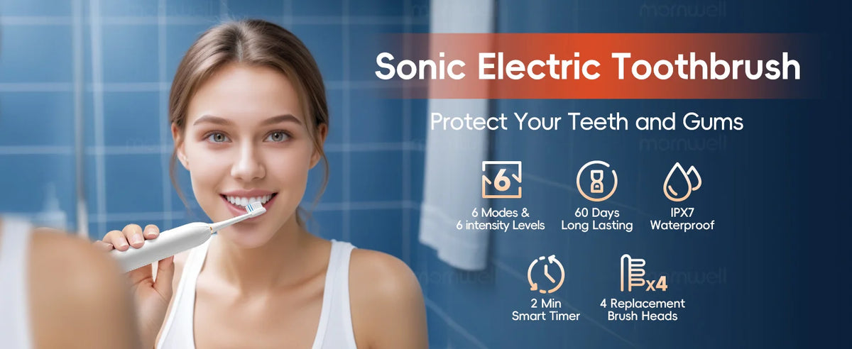 Electric Toothbrush Sonic Rechargeable IPX7 Waterproof