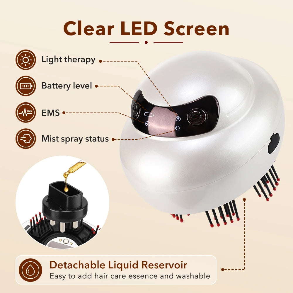 Electric Spray Massage Comb Hair Oil Applicator Scalp Massager - 13