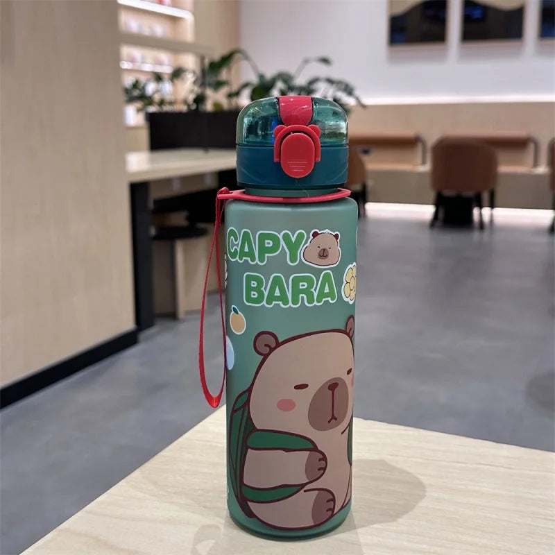 750ml Capybara Water Bottle Leakproof Straw Cup Portable Sports Flask - 13