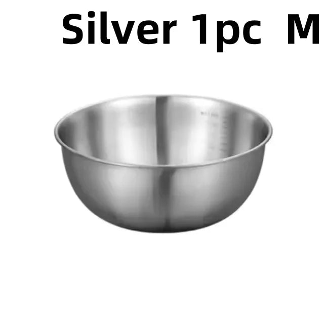 Stainless Steel Mixing Bowl Set - Nesting Salad & Kitchen Prep Basin - 22