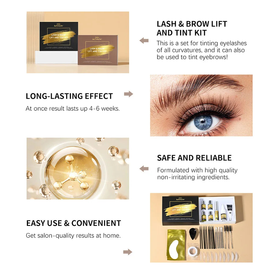 Lash and Brow Lift and Tint Kit Professional Curling Dyeing Combo