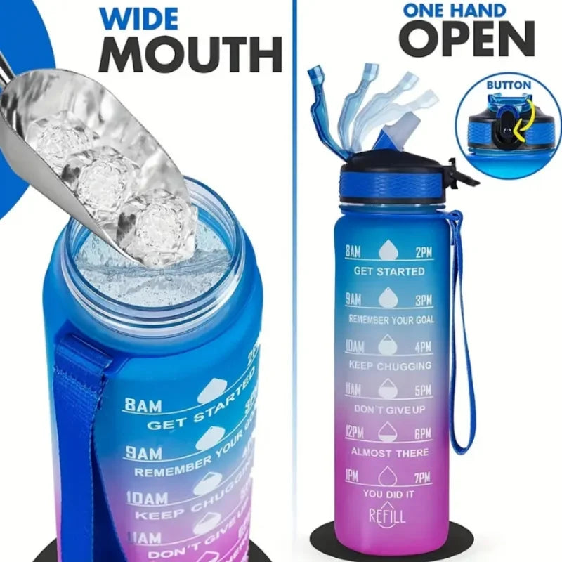 Gradient Sports Water Bottle with Time Marker and Straw Leakproof - 2