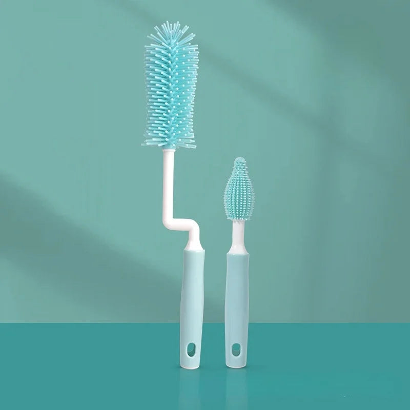 Silicone Baby Bottle Cleaning Brush Set with Straw and Pacifier Cleaner