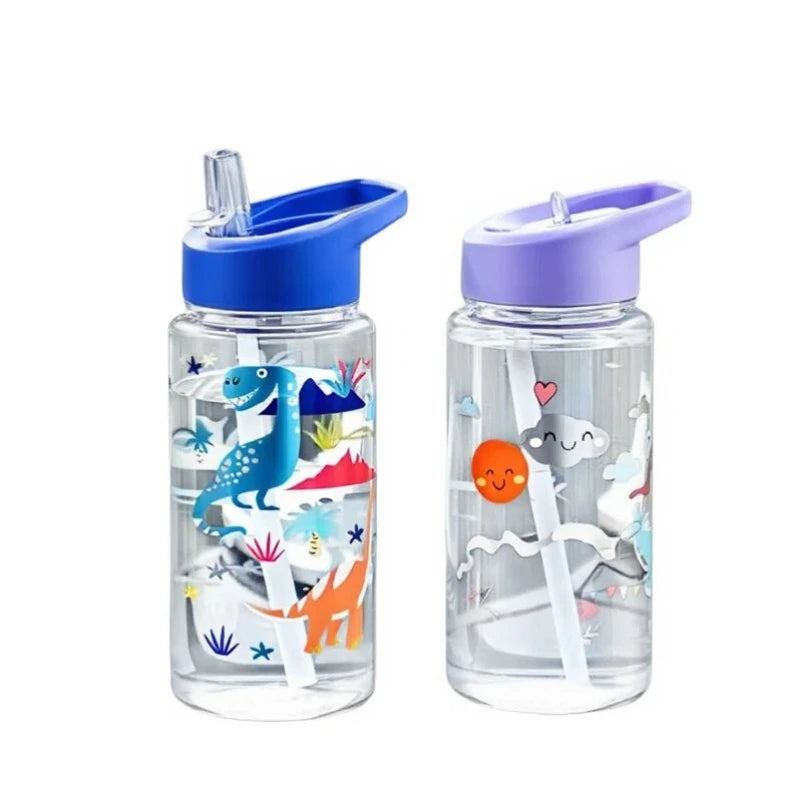 500ml Cute Dinosaur Straw Water Bottle Portable BPA Free Travel Cup - 1