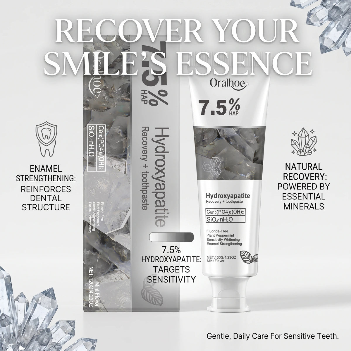 Oralhoe 7.5% Hydroxyapatite Toothpaste Enamel Repair