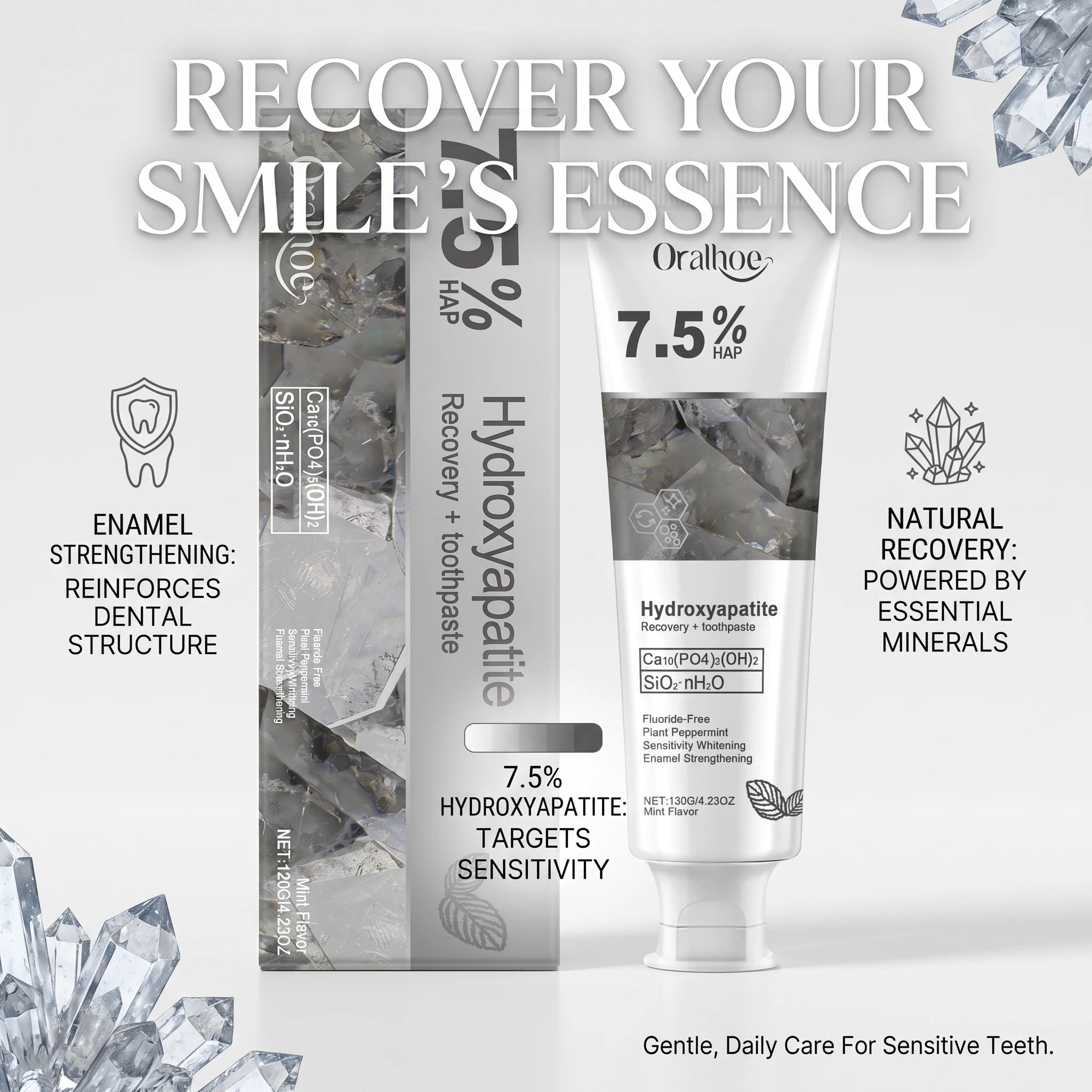 Oralhoe 7.5% Hydroxyapatite Toothpaste Enamel Repair - 7