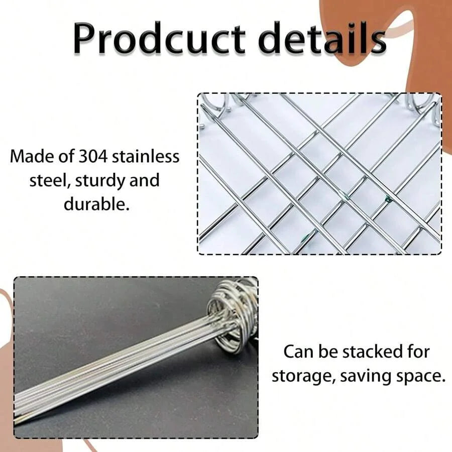 Stainless Steel Kabob Skewers Reusable BBQ Grilling Sticks Set - 13