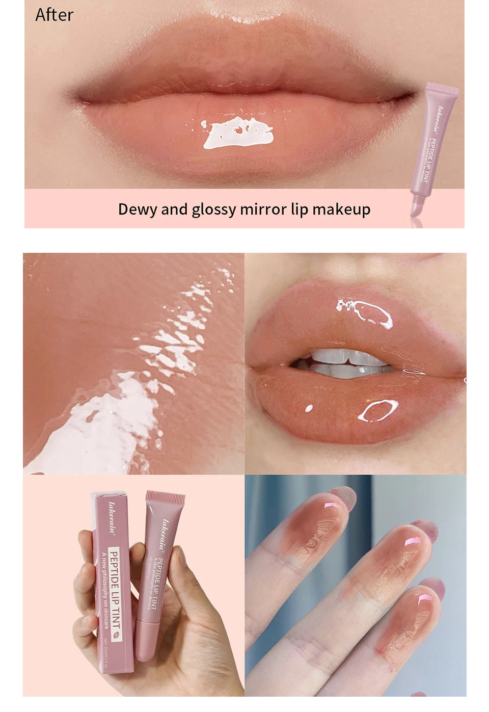 Lakerain Peptide Lip Tint Moisturizing Gloss