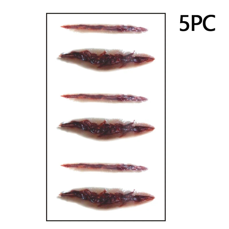 Halloween Scar Tattoos Realistic Blood Clot Makeup Stickers for Cosplay - 10