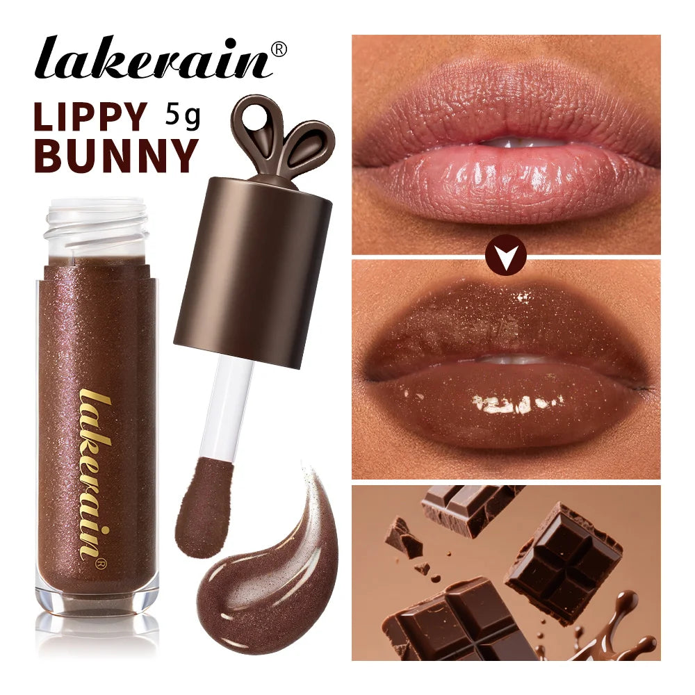 Honey Chocolate Lip Gloss Set Moisturizing Lip Oil Plumper - 4