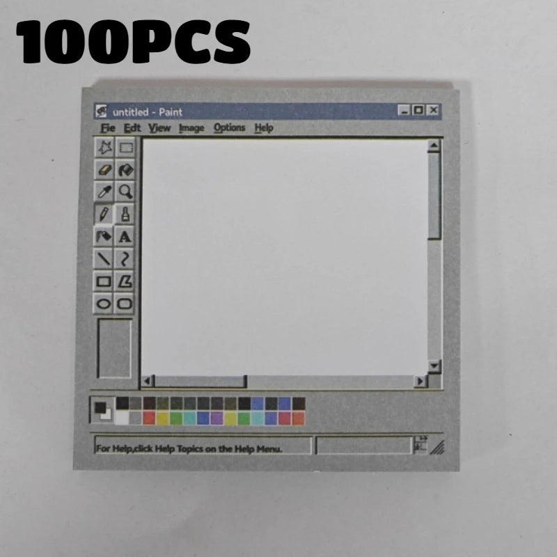 Retro Computer Sticky Notes Vintage Desktop Paint Memo Pad for Office - 14