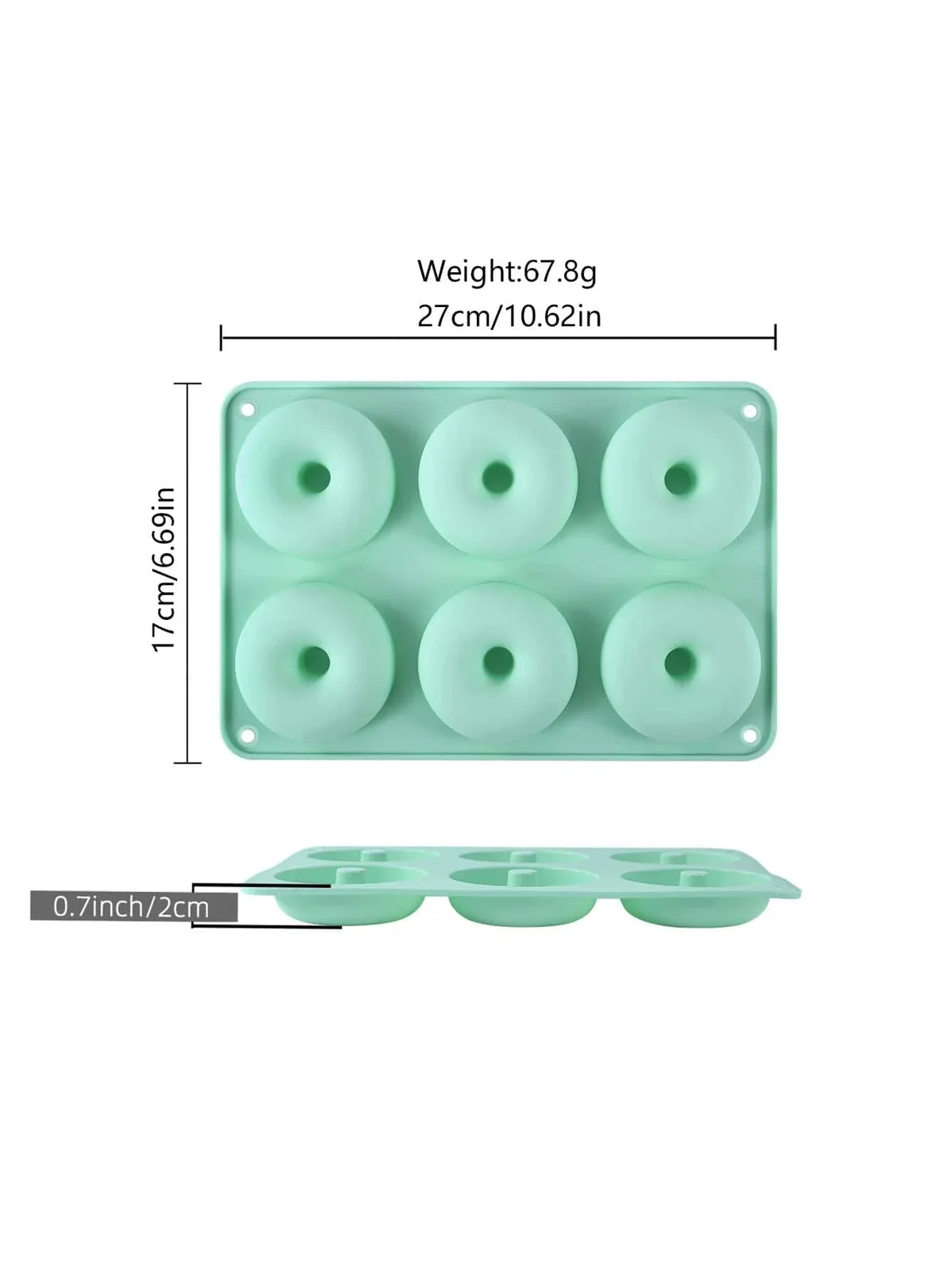 Silicone Donut Mold 6 Cavity Nonstick Baking Pan for Cakes and Pastries