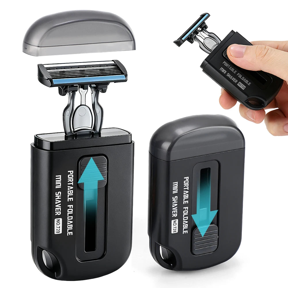 Mini Retractable Manual Travel Shaver Folding Portable Razor - 7