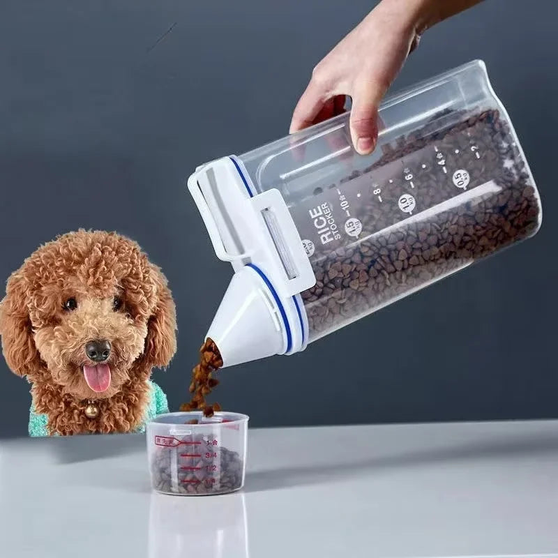 4 Pack Airtight Rice Storage Container Set with Measuring Cup Dispenser