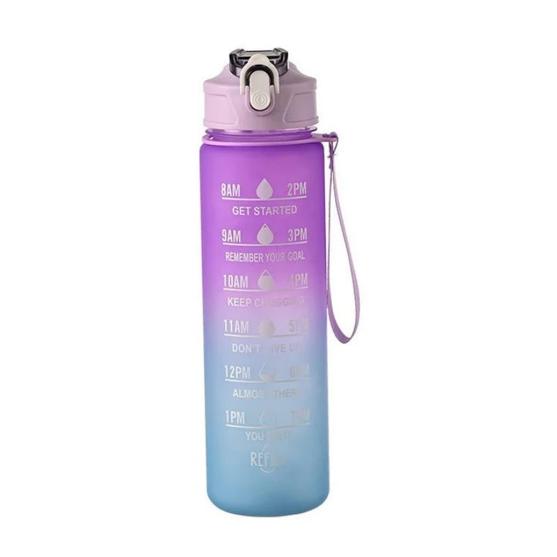 750ml Motivational Sports Water Bottle Leak Proof Fitness Tracker Cup