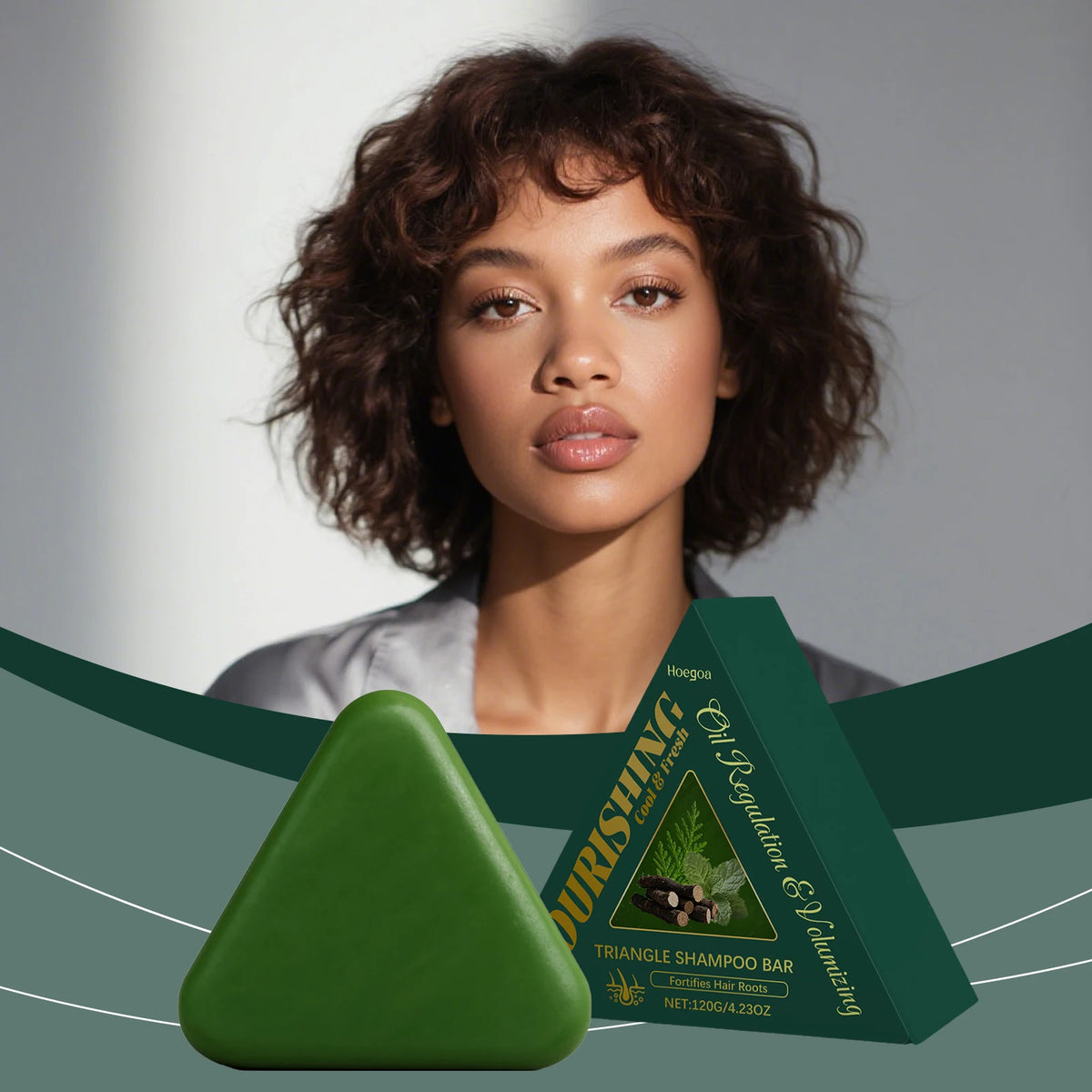 Triangle Green Hair Growth Shampoo Bar Herbal Anti Hair Loss Soap