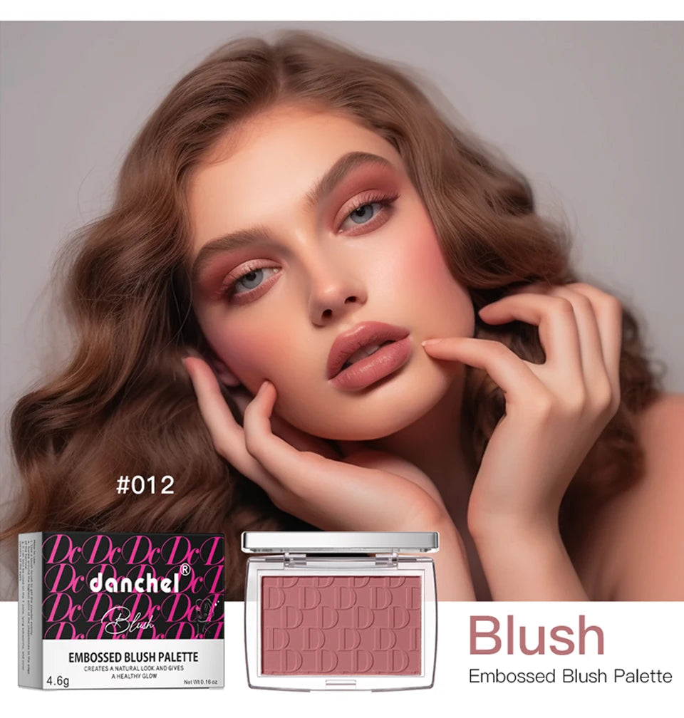 Matte Embossed Blush Palette and Brush Set
