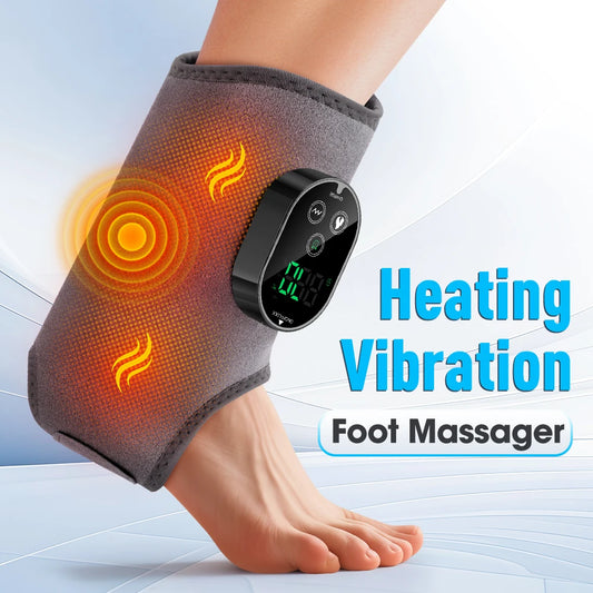 Electric Ankle Calf Foot Vibration Massager Heating Brace