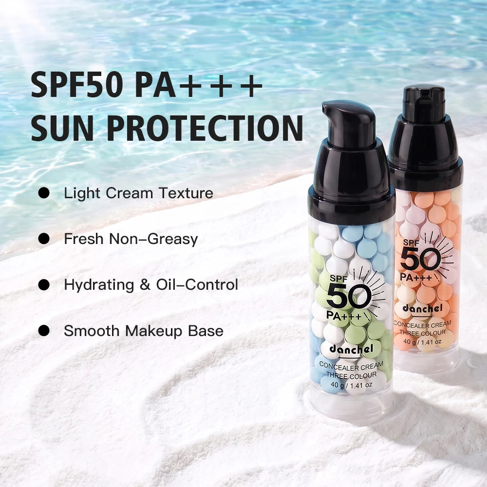 3 Color Correcting Concealer Cream SPF50 Makeup Primer Base - 9