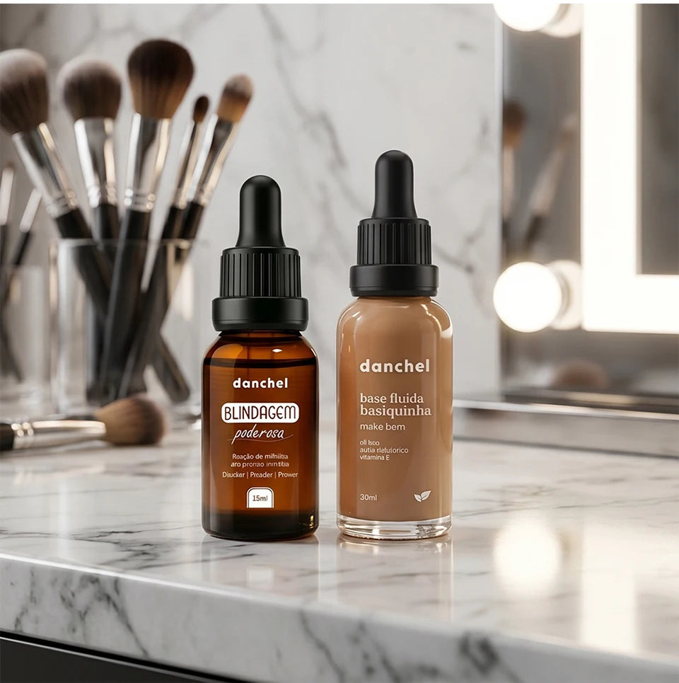 2pcs Waterproof Primer Serum and Liquid Foundation Makeup Set