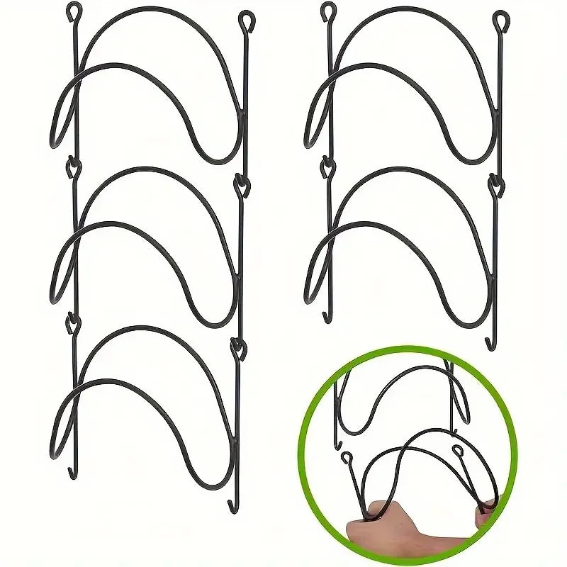 Wall Mounted Towel Rack Organizer Metal Bathroom Storage Shelf with Hooks - 5