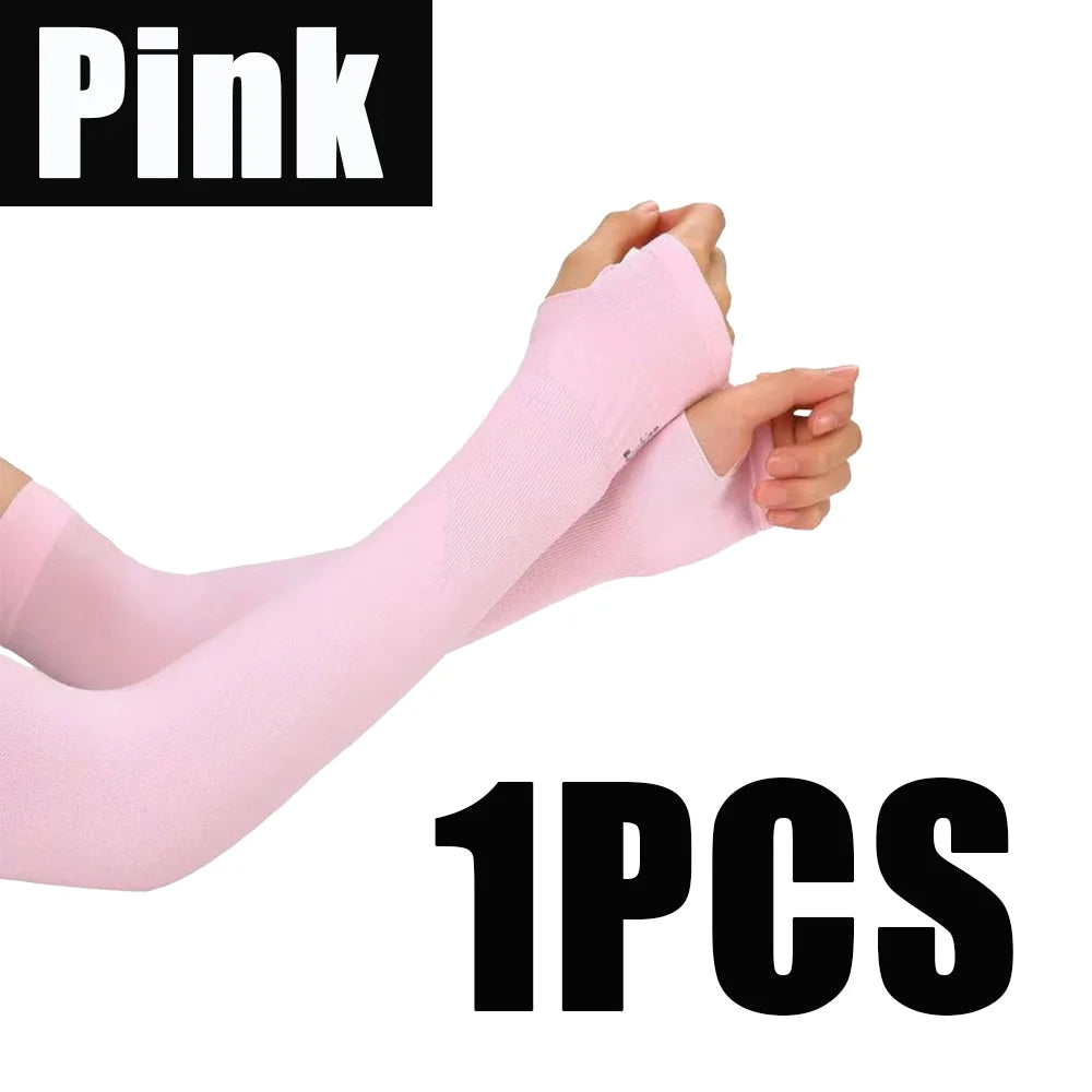 UV Protection Arm Sleeves Cooling Sunblock Covers for Sports Cycling