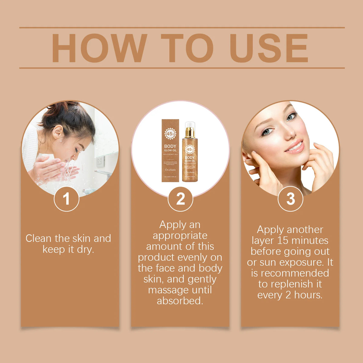 Glowing Body Oil SPF 45 Coconut Sun Shield Moisturizer