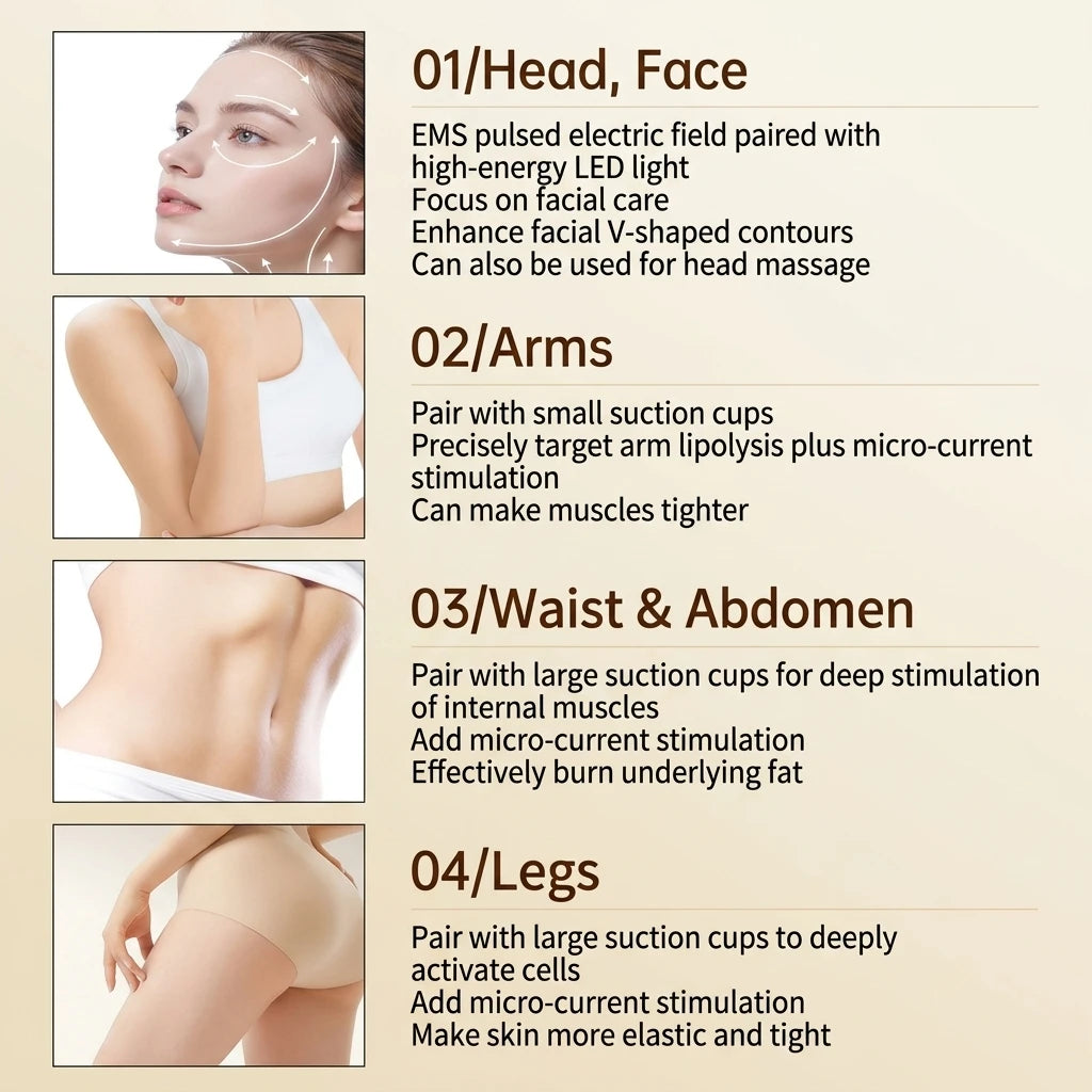 Body and Face Sculpting Microcurrent Anti Cellulite Massager Tool
