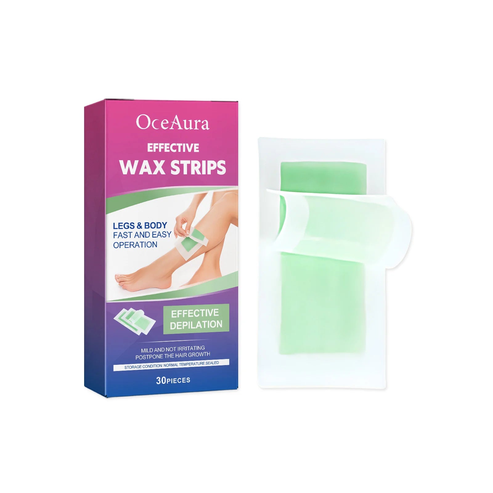 OceAura Full Body Depilatory Wax Strips for Smooth Hair Removal - 17