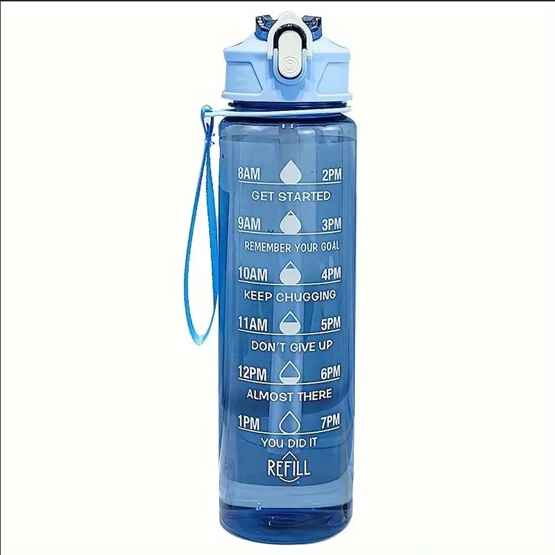 800ml Sports Water Bottle Motivational Fitness Cup with Time Marker