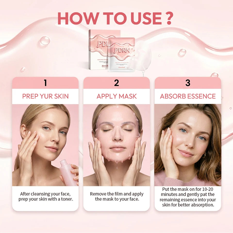 Korean Salmon DNA PDRN Pink Vitamin Hydrating Facial Sheet Mask - 14