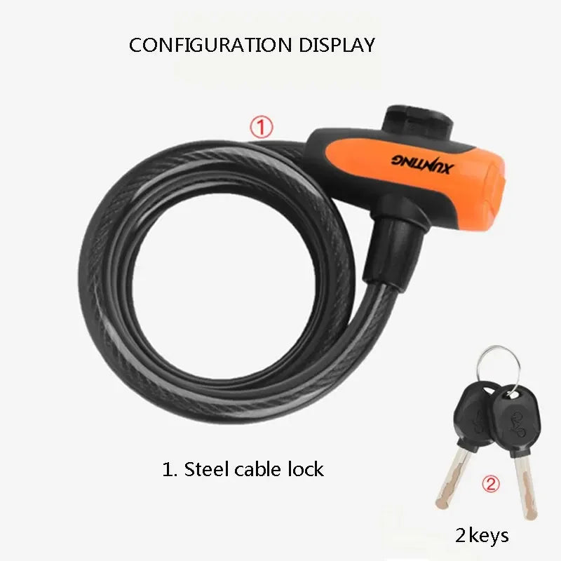 Heavy Duty Bike Lock Steel Cable Anti Theft Security Chain for Bicycle